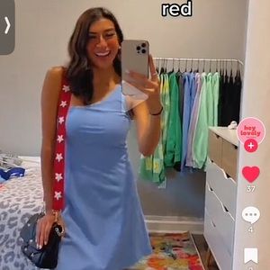 Red Beaded with white stars Purse strap game day strap